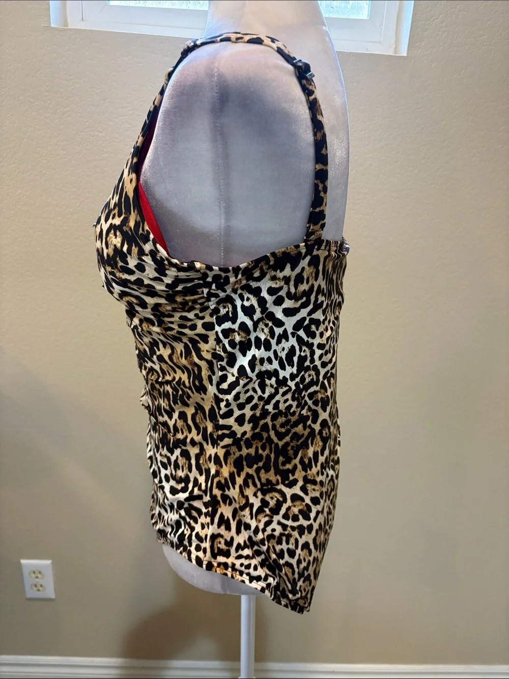 Dkny Leopard Print One-Piece Swimsuit — Brown and Black-Size XXL - Picture 4 of 13